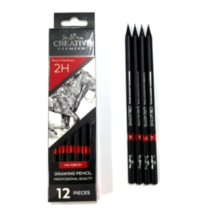IND0358-2H SET12 LAPIZ DE DIBUJO 2H INDRA CREATIVE $110.00