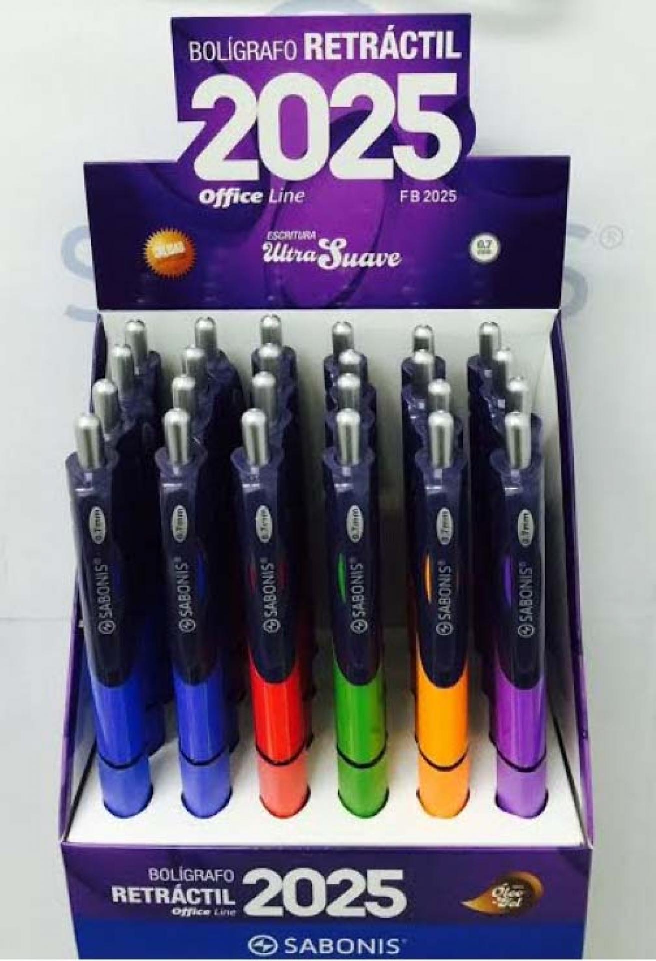 FB2025 CAJA 24 PLUMA RETRACTIL ÓLEO GEL 0.7 MM TINTA N, A.