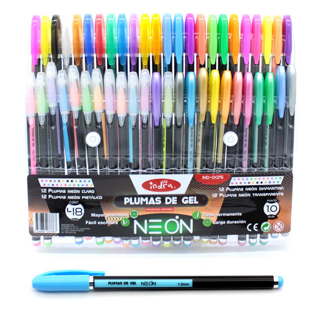 IND0076JUEGO48PLUMAS DE GEL $140.00