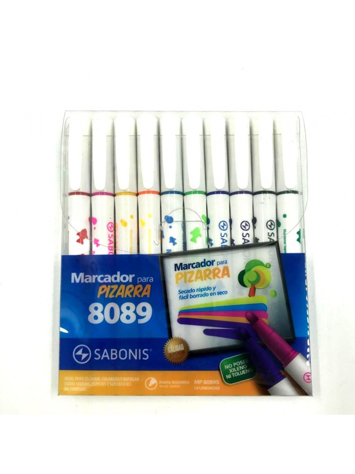 MP8089 SET 10 MARCADORES PARA PIZARRÓN.