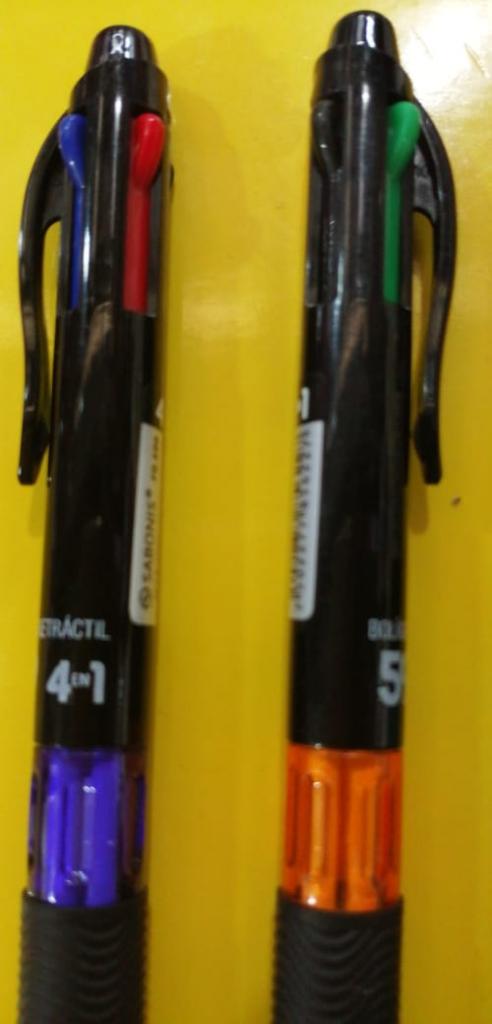 FB599 CAJA 12 PLUMAS RETRACTIL CON 4 TINTAS N, A, R, V.