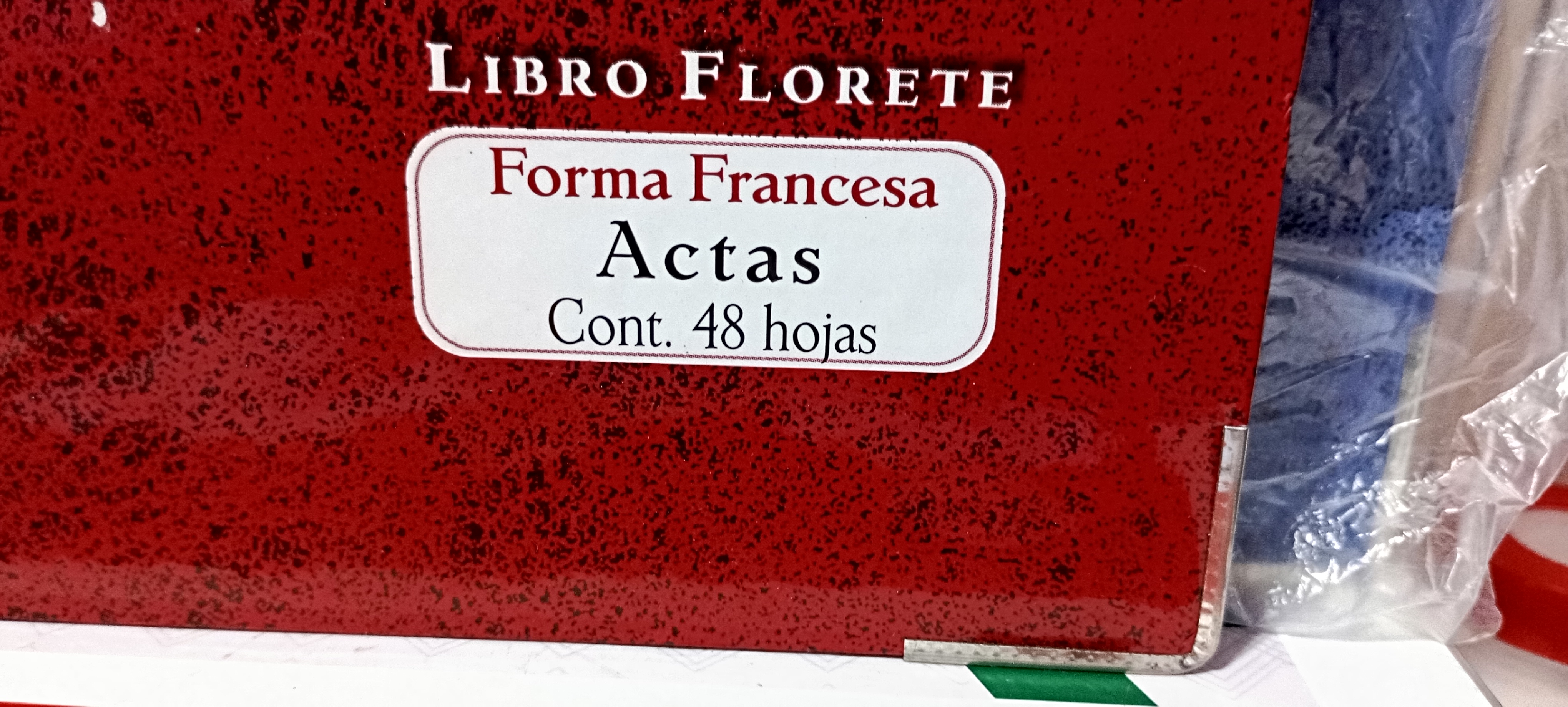 LIBRO FLORETE FRANCÉS MODELO ACTAS 48 HOJAS MARCA ESTRELLA.