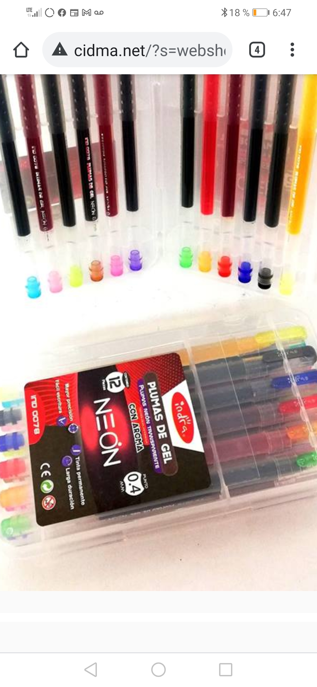 Ind0078R ESTUCHE12 PLUMAS DE GEL NEON IND0078R 30027 $65.00