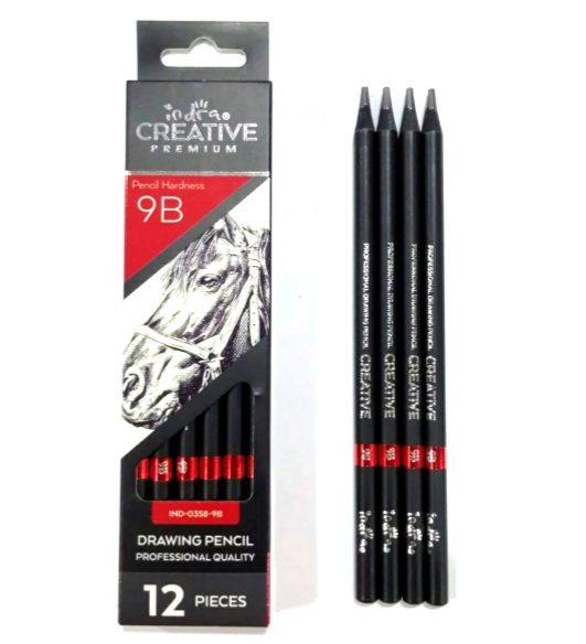 IND0358-9B SET12 LAPIZ DE DIBUJO 9B INDRA CREATIVE $125.00