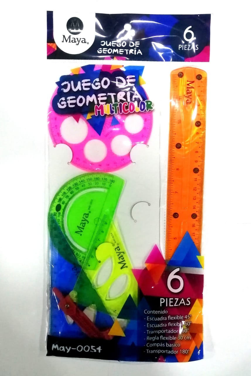 MAY0054GEOMETRIA FLEXIBLE 6 PIEZAS MAY 0054 MÍNIMO 12 PIEZAS 60022 $37.00