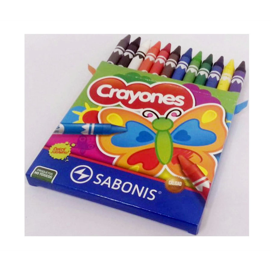 CY020 CAJA 12 CRAYONES CORTOS MARCA SABONIS.