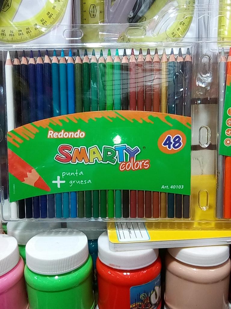 SET 48 COLORES SMARTY MINA GRUESA DE 4 MM.