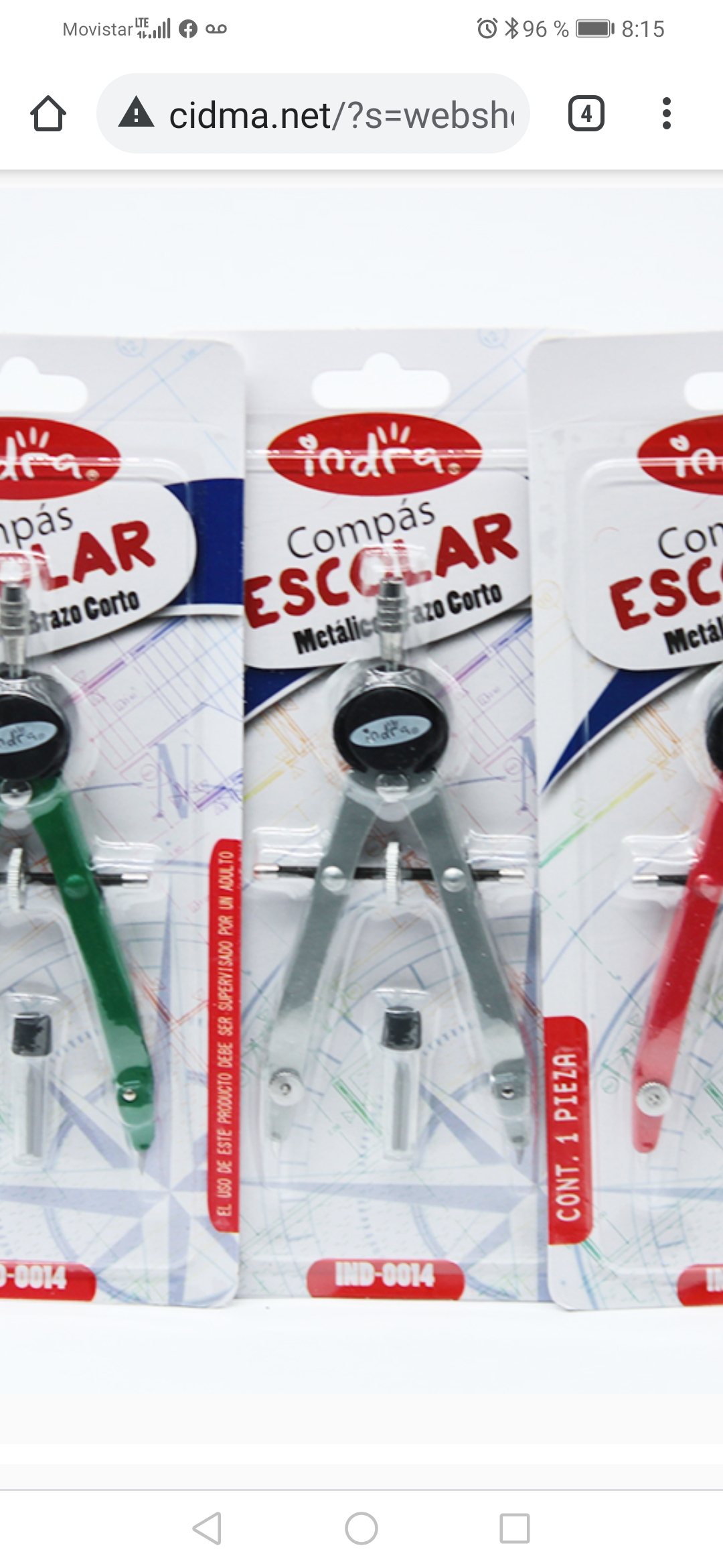 0014 COMPAS CORTO DE METAL CON PUNTILLAS 30008 $21.00