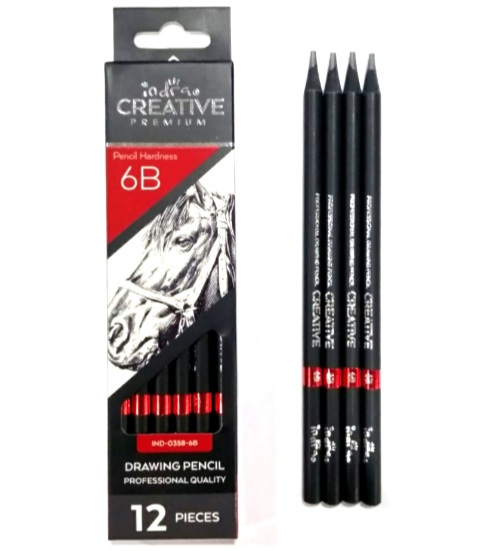 IND0358-6B SET12 LAPIZ DE GRAFITO PROFESIONAL 6B INDRA CREATIVE 01036 $115.00