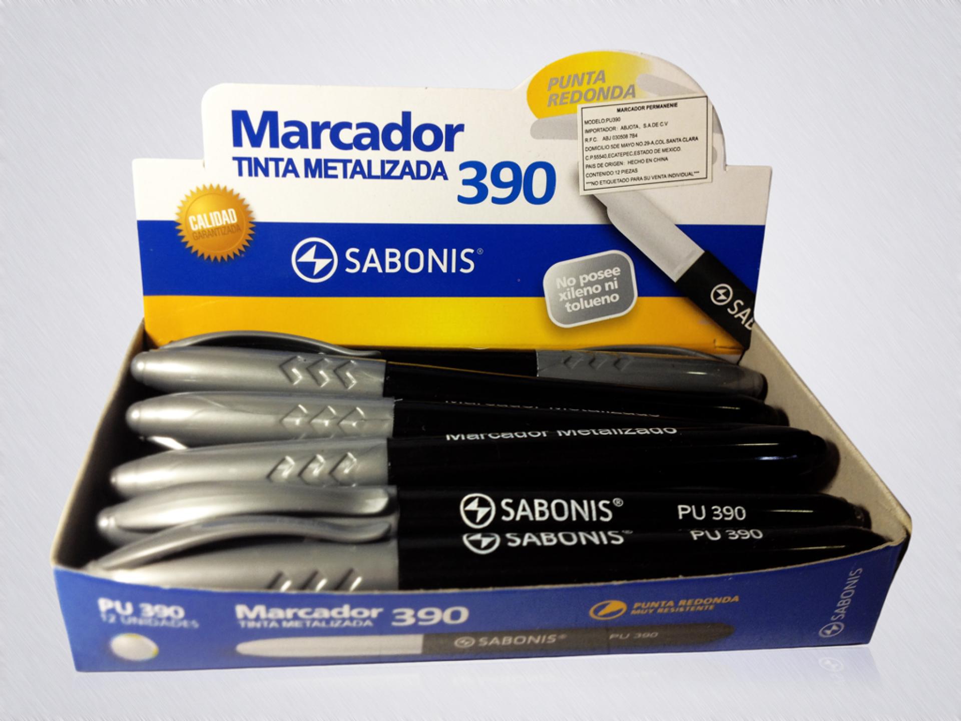 PU390 CAJA 12 MARCADOR PERMANENTE EN COLOR ORO O COLOR PLATA