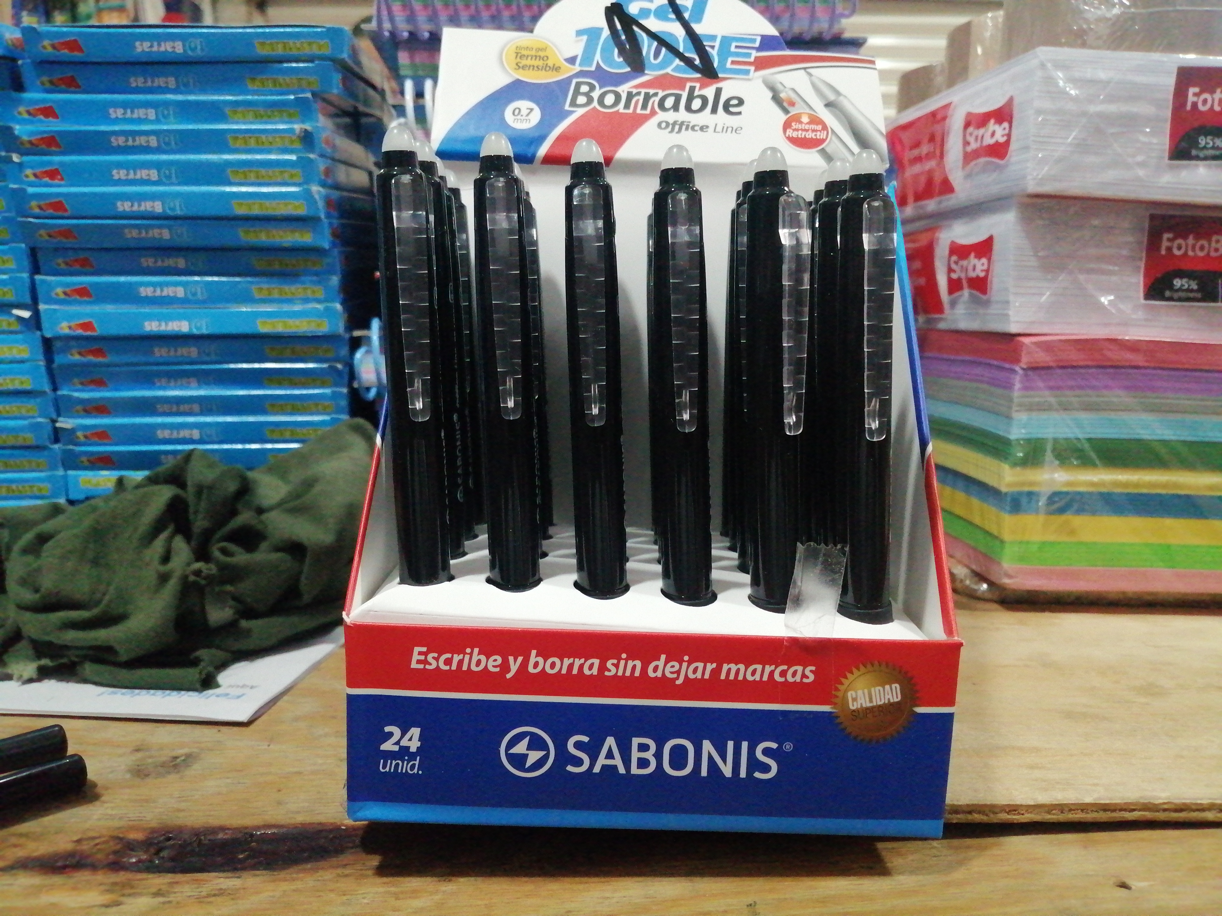 BR1005E CAJA 24 PLUMA BORRABLE RETRACTIL N A R.