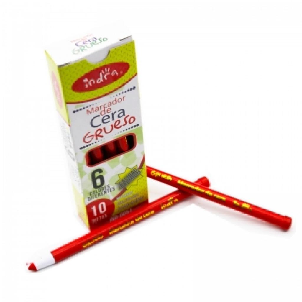 IND0051 MARCADOR DE CERA GRUESO AMARILLO NEGRO VERDE Y ROJO 30030 $70.00