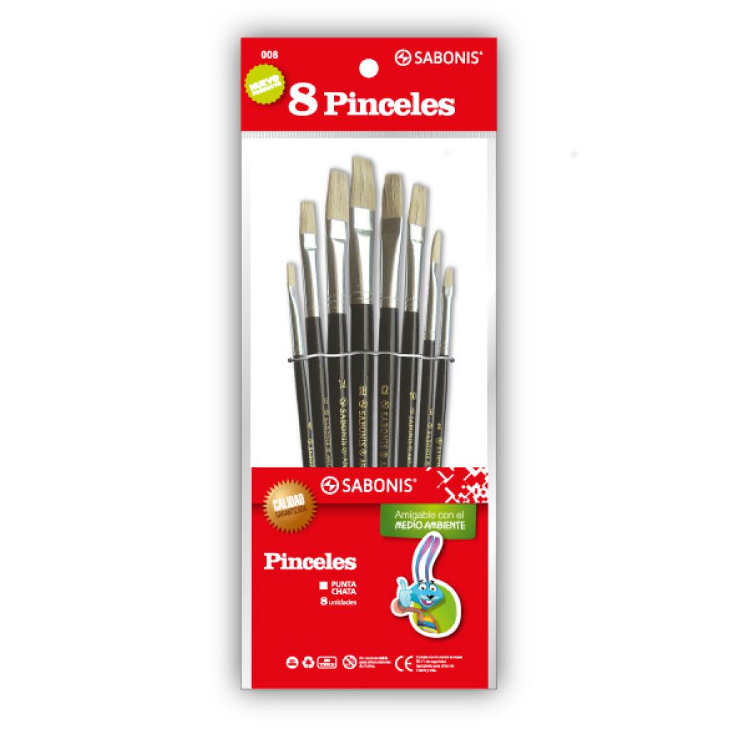 008-108 SET 8 PINCELES PLANOS.