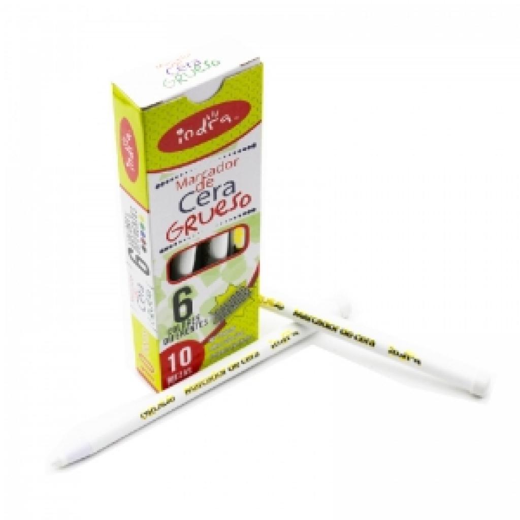 IND0051 MARCADOR DE CERA GRUESO AMARILLO NEGRO VERDE Y ROJO 30030 $70.00