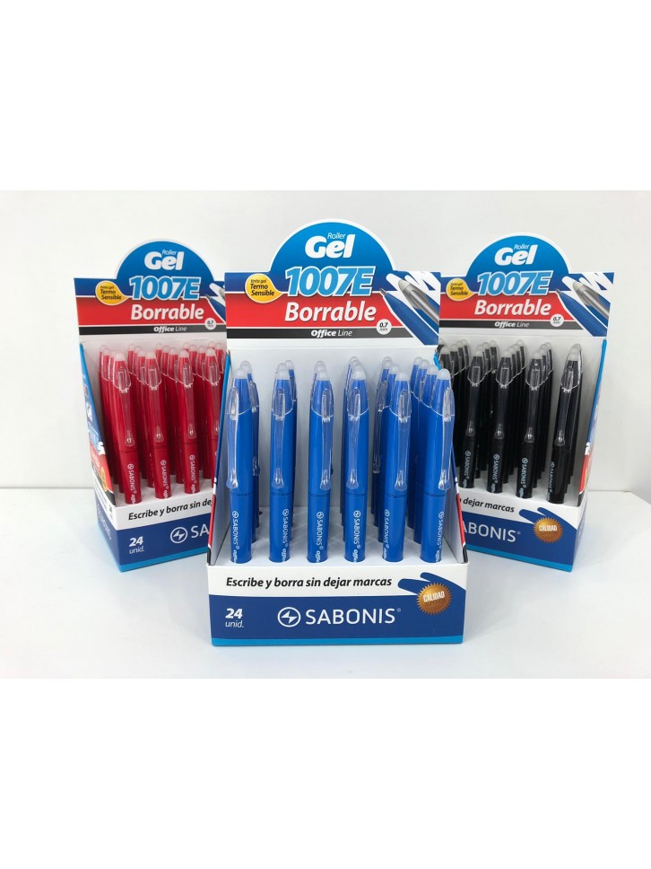 BR1007E CAJA 24 PLUMA BORRABLE TINTA N A R.