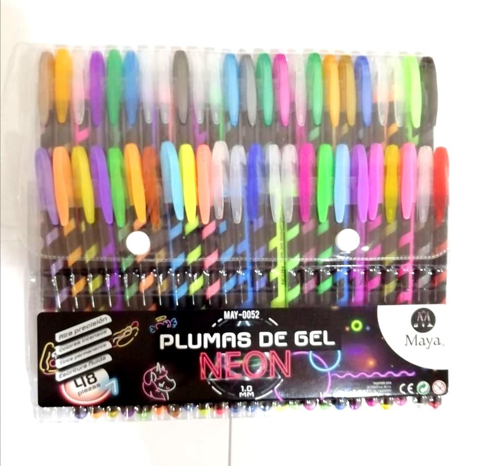 SET 48 PLUMA GEL NEON MAY 0052 MÍNIMO 9 PAQUETES 60010
