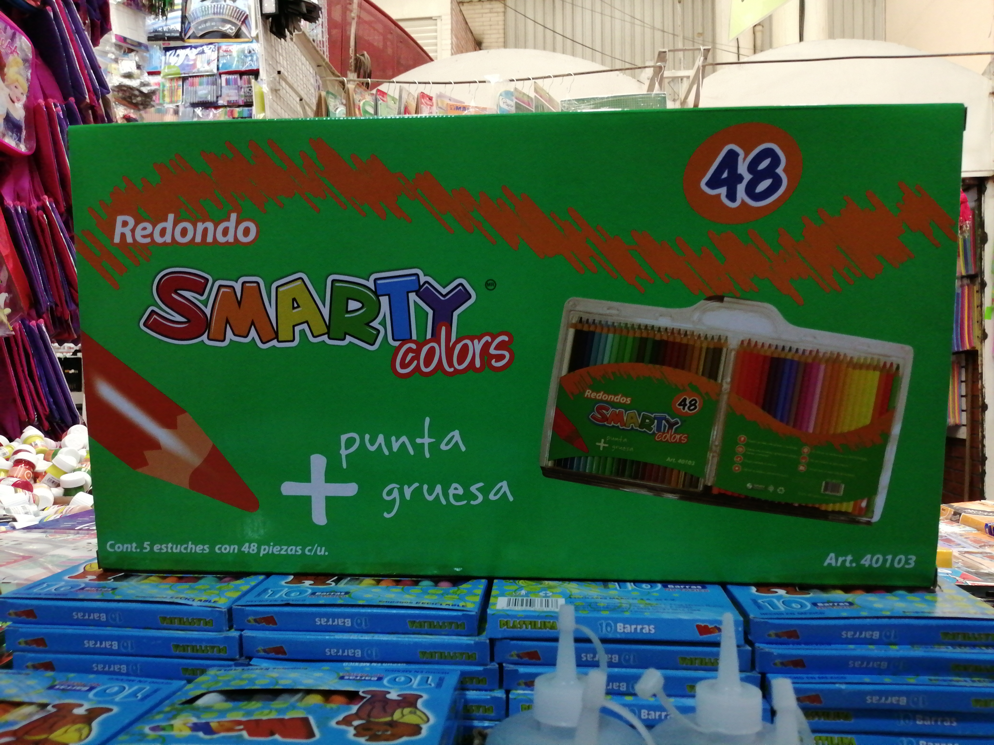 SET 48 COLORES SMARTY MINA GRUESA DE 4 MM.