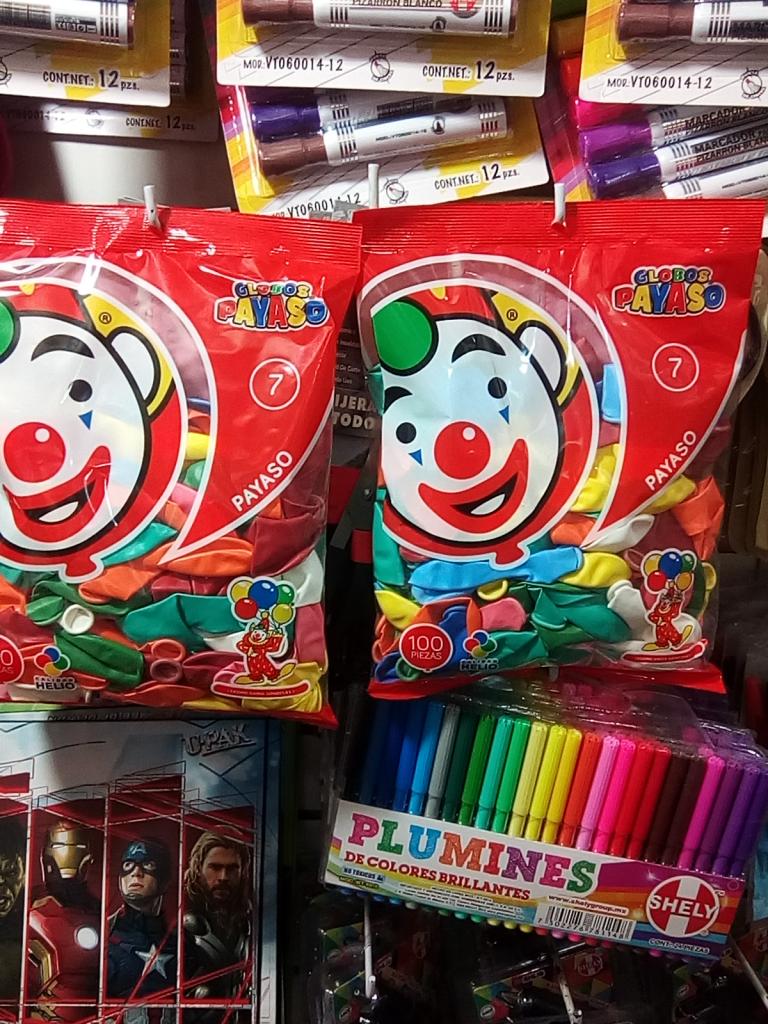BOLSA CON 50 GLOBOS MARCA PAYASO # 7.
