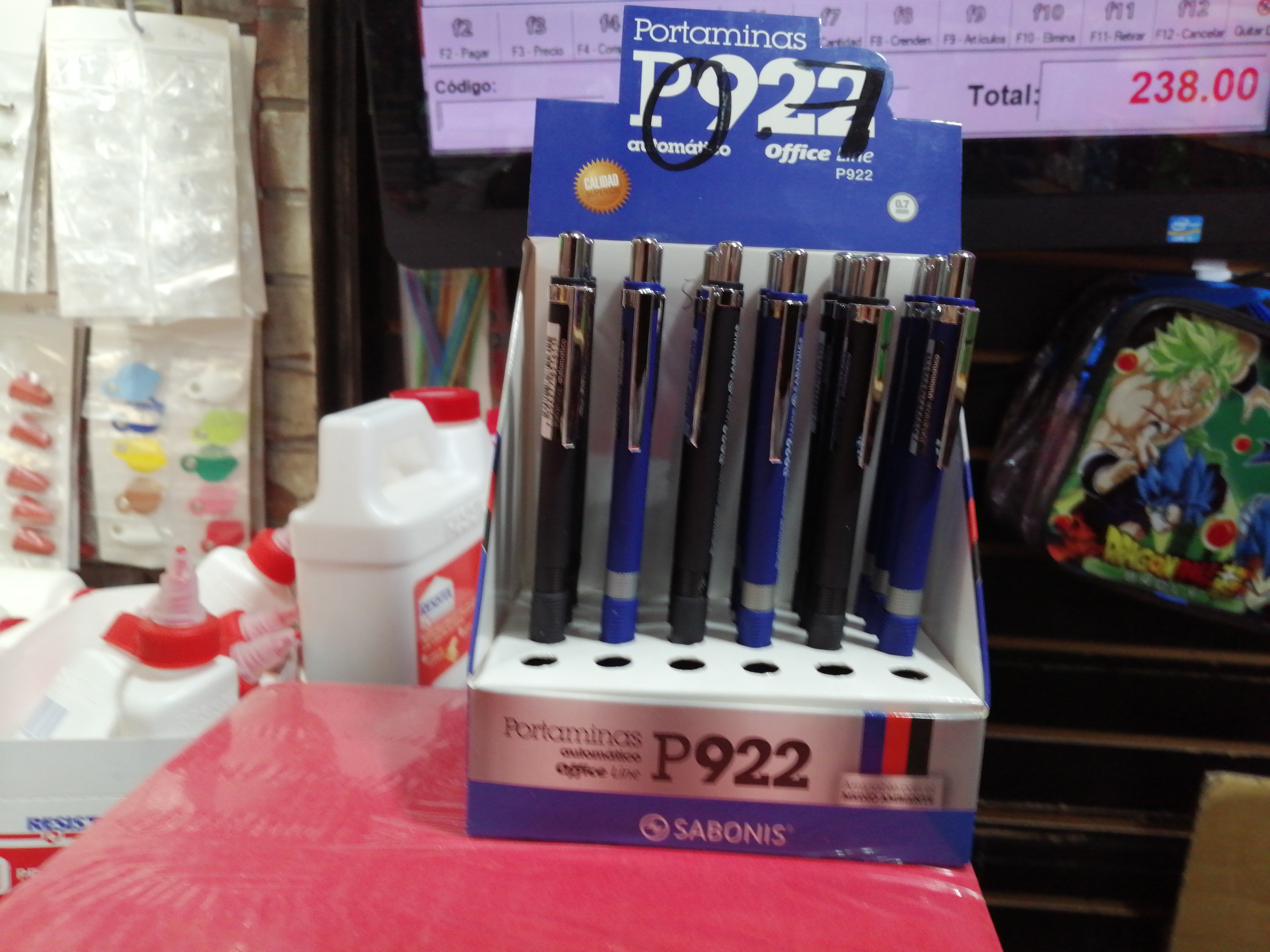 P922 CAJA 24 PORTAMINA LAPICERO EN 0.5 Y EN 0.7 MM