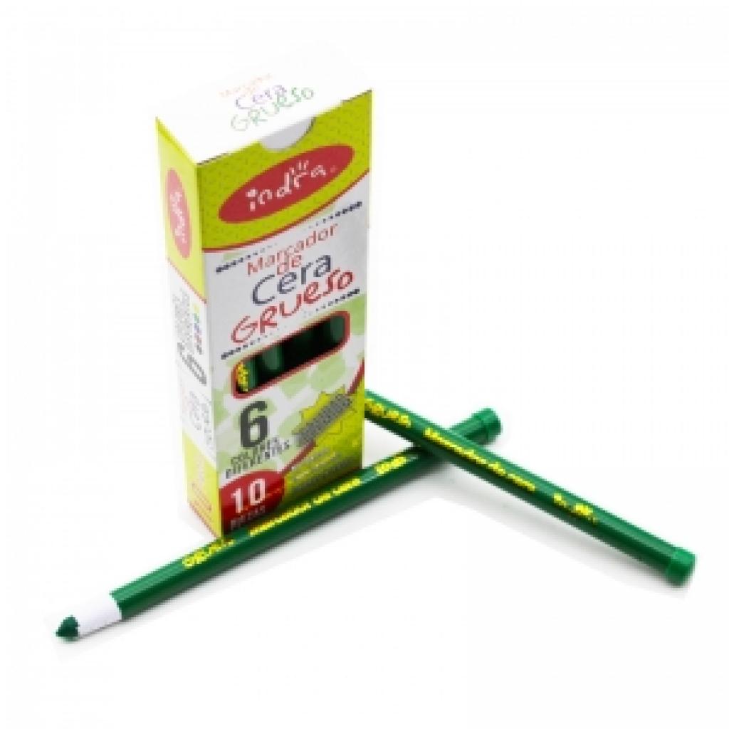 IND0051 MARCADOR DE CERA GRUESO AMARILLO NEGRO VERDE Y ROJO 30030 $70.00