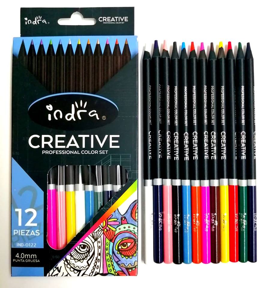 IND0122-CVSET12COLOR CREATIVE PUNTA 4MM $65.00