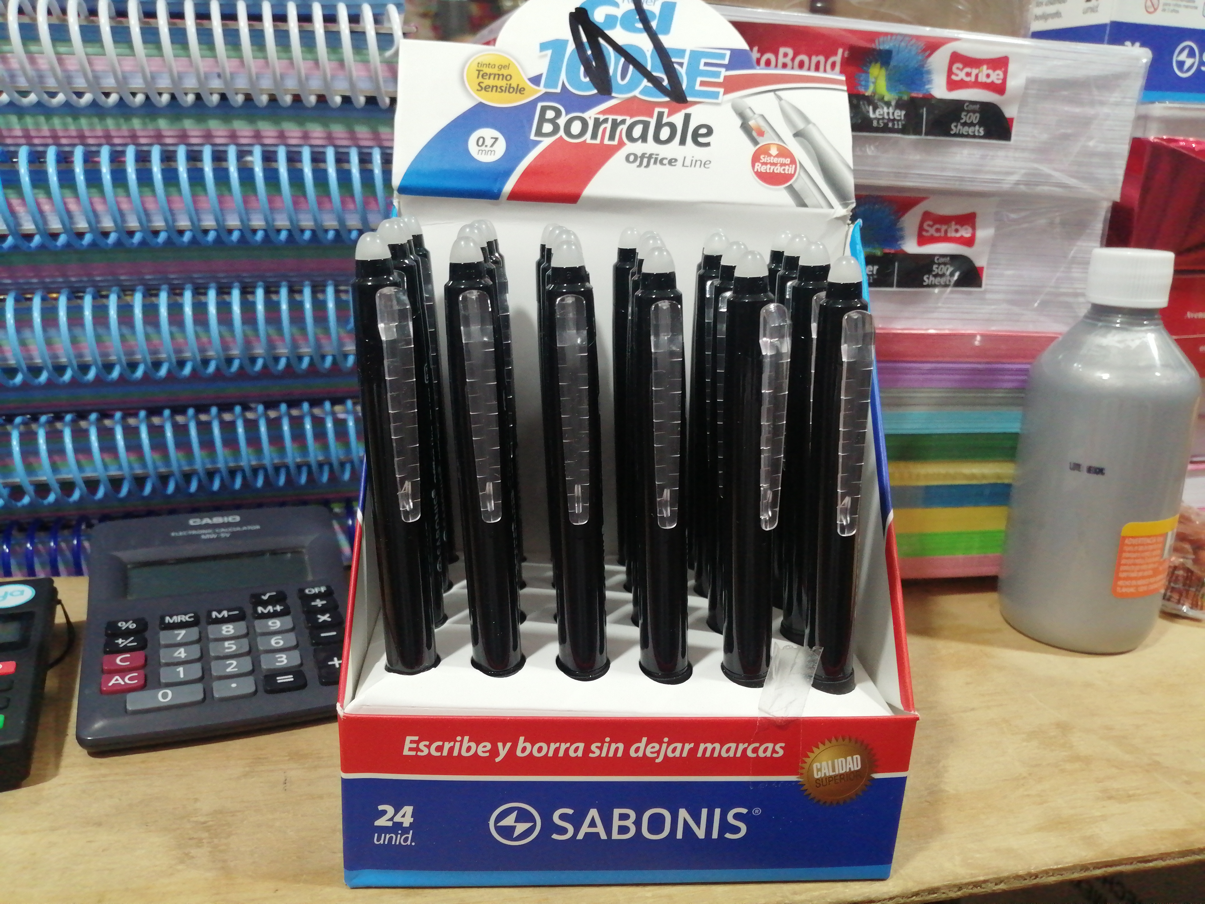 BR1005E CAJA 24 PLUMA BORRABLE RETRACTIL N A R.