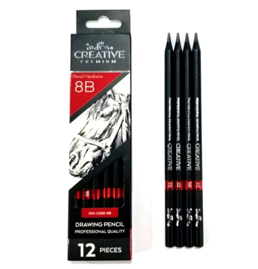 IND0358-8B SET12 LAPIZ DE DIBUJO 8B INDRA CREATIVE $125.00