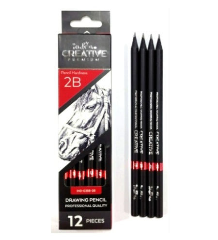 IND0358-2B SET12 LAPIZ DE DIBUJO 2B INDRA CREATIVE $110.00