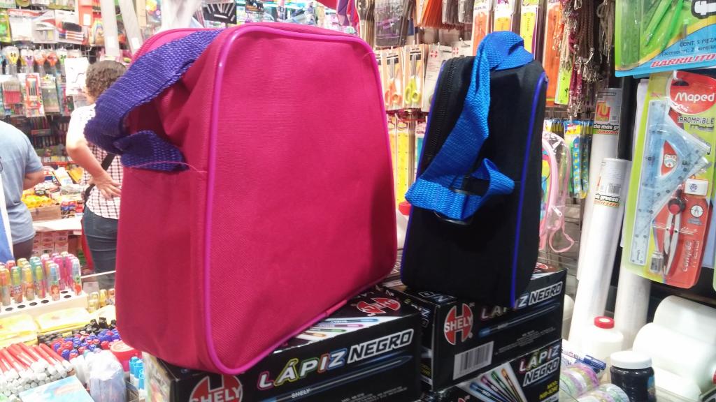 LONCHERA CON CIERRE HAY EN POLIESTER Y HAY EN TRANSPARENTE.