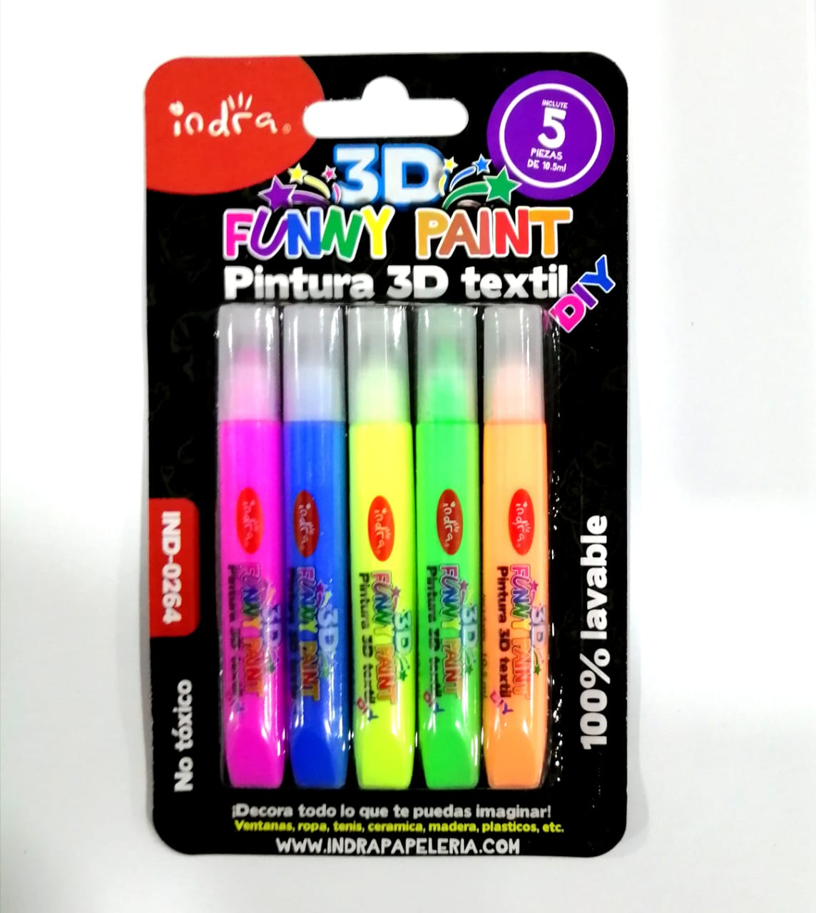 SET 5 PINTURA TEXTIL 3D MAY 0264 MÍNIMO 48 SETS 60015