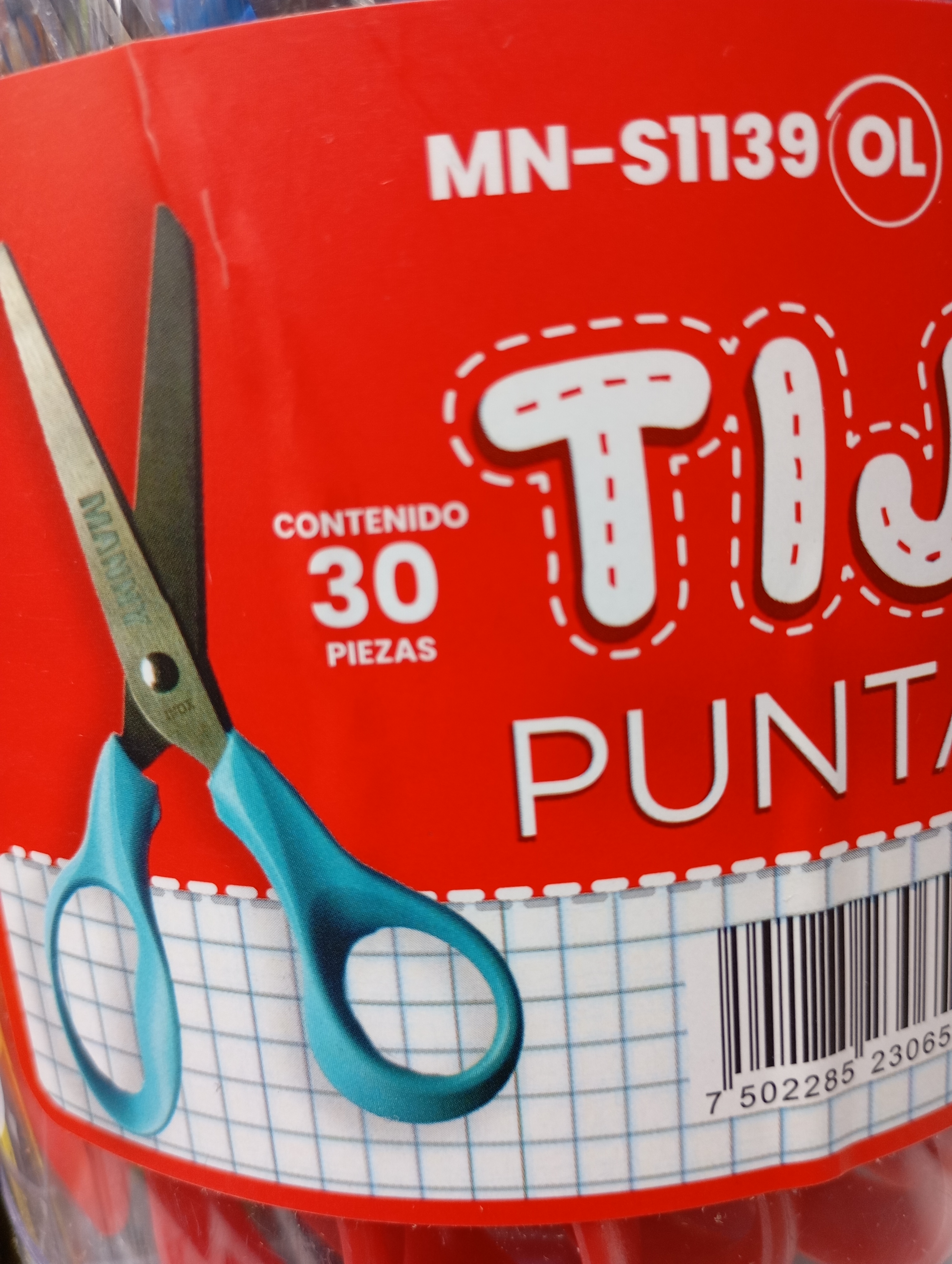 BOTE 30 TIJERAS ESCOLAR MANY MNS1139