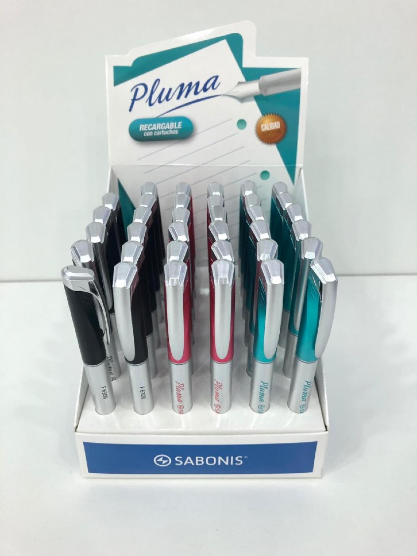 F6300 CAJA 36 PLUMA FUENTE RECARGABLE TINTA NEGRA.